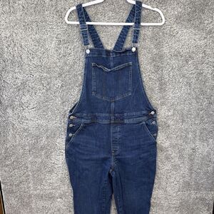 Old Navy Women’s Denim Jean Overalls Dark Wash Size 12 Straight Leg Cropped